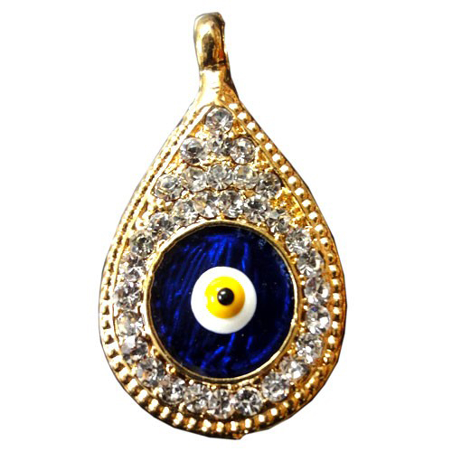 Gold Plated Evil Eye Swarovski Studded Pendant