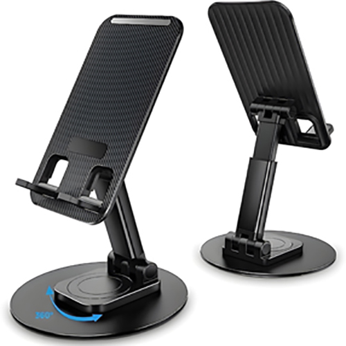 Cell Phone Stand, 360�Rotation Height Adjustable Phone Holder for Desk, Thick Case Friendly Foldable Portable Cellphone Stand Compatible with All Mobile Phone